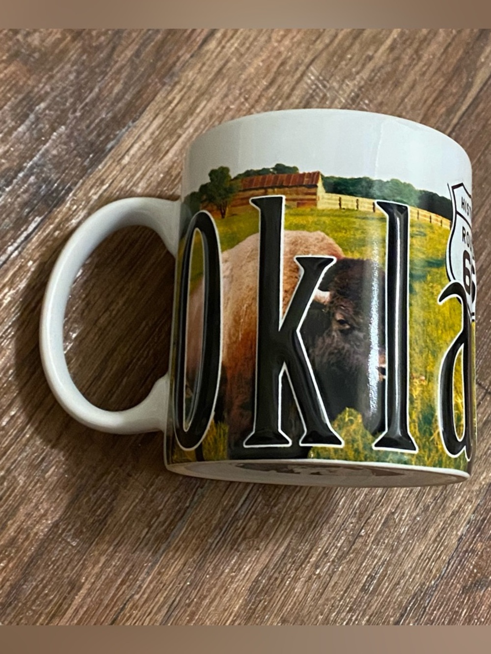 Americaware 2022 Oklahoma Coffee Mug Cup Ceramic 4.5”H x 3.5”W Route 66